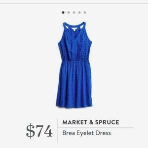 Brea Eyelet Dress, Blue, sleeveless, fully-lined, size L